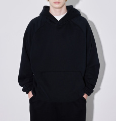 420g Chinese cotton brush composite Austrian grain fleece thickened tide brand pull-over hoodie solid color fleece hoodie men