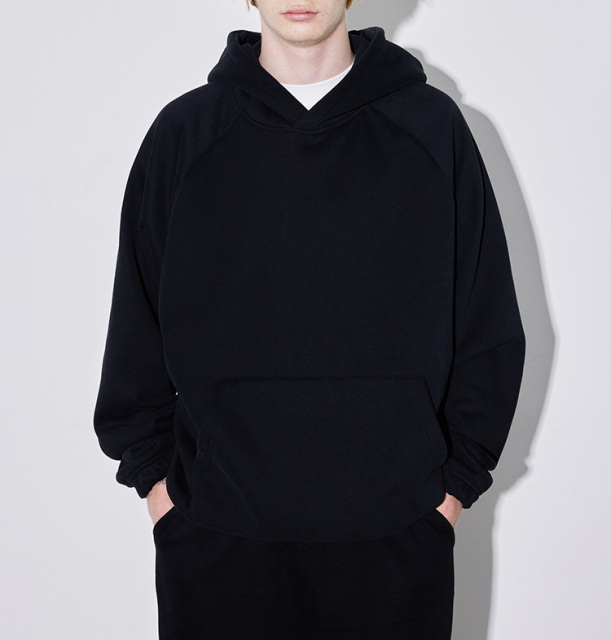 420g Chinese cotton brush composite Austrian grain fleece thickened tide brand pull-over hoodie solid color fleece hoodie men