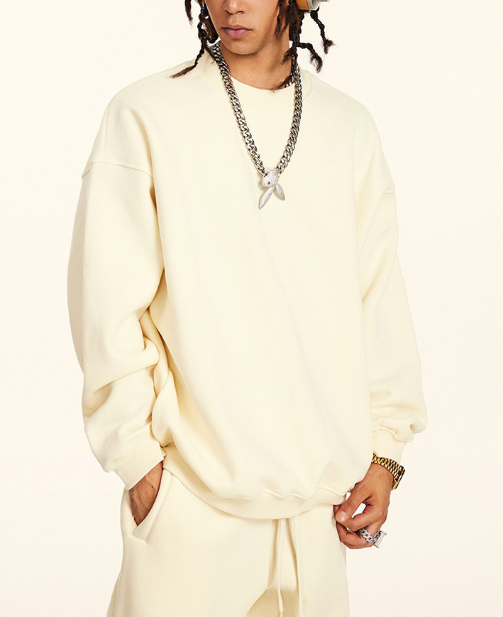 2024 Autumn and winter youth loose casual basic solid color American plus velvet round neck hoodie for men and women can wear