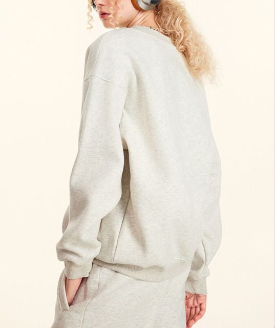 2024 Autumn and winter youth loose casual basic solid color American plus velvet round neck hoodie for men and women can wear