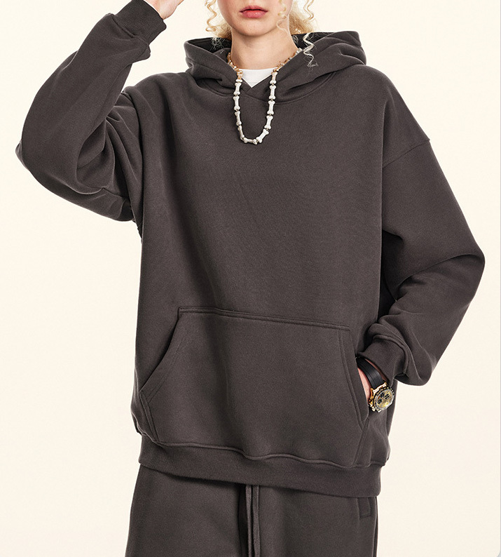 Men's 2024 fall casual basic hoodie plus fleece sweatpants American fashion brand sportswear suit for men and women