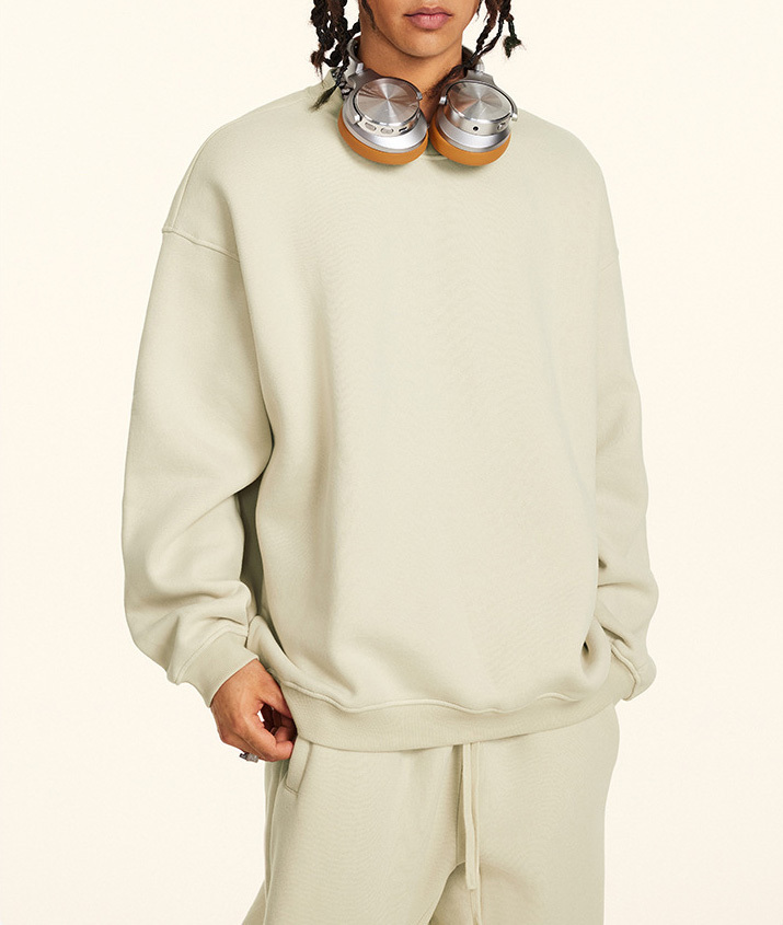 2024 Autumn and winter youth loose casual basic solid color American plus velvet round neck hoodie for men and women can wear