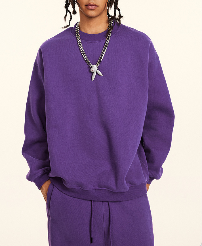 2024 Autumn and winter youth loose casual basic solid color American plus velvet round neck hoodie for men and women can wear