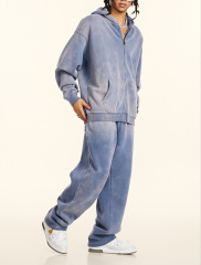 2024 Autumn and winter American fashion brand to do old plus fleece cardigan hoodie couple with a coat top