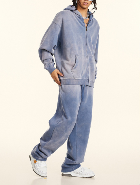 2024 Autumn and winter American fashion brand to do old plus fleece cardigan hoodie couple with a coat top