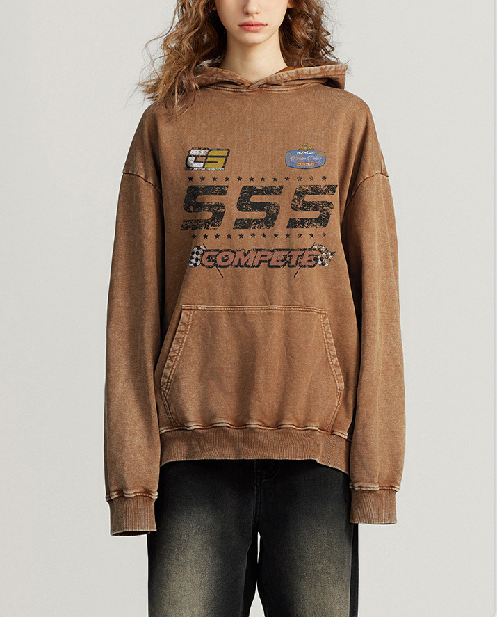 2024 Fall American Tide Racing element hoodie retro to make old hoodie lovers