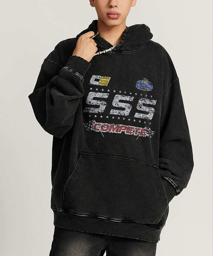 2024 Fall American Tide Racing element hoodie retro to make old hoodie lovers