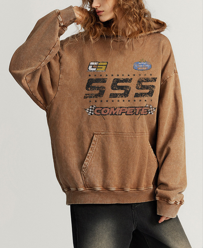 2024 Fall American Tide Racing element hoodie retro to make old hoodie lovers