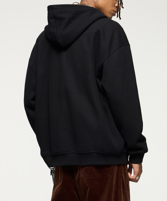 Men's 410g new Chinese fleece zipper hoodie in autumn and winter 2024 new disc buckle coat top