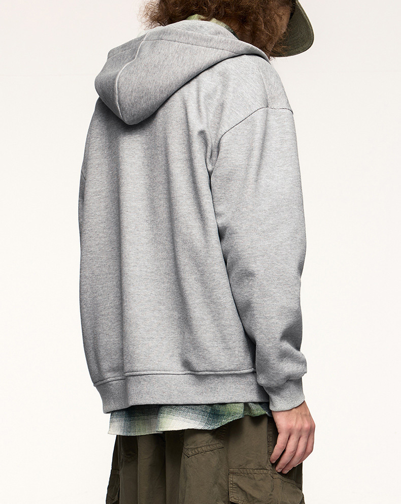 Men's 410g new Chinese fleece zipper hoodie in autumn and winter 2024 new disc buckle coat top