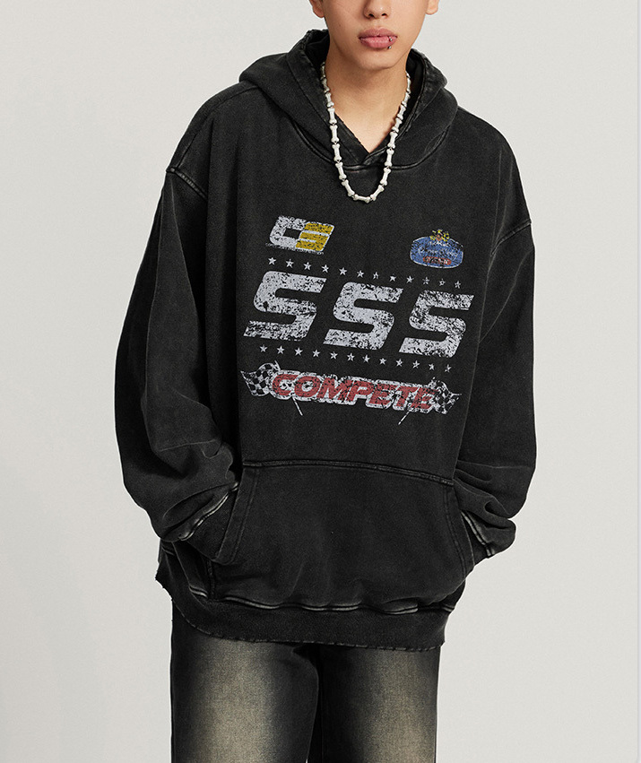 2024 Fall American Tide Racing element hoodie retro to make old hoodie lovers