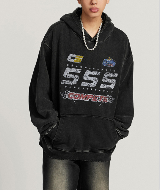 2024 Fall American Tide Racing element hoodie retro to make old hoodie lovers