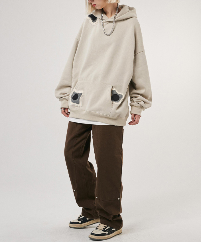 Autumn and winter new original couple fashion brand heavy sweater coat retro American loose hoodie men