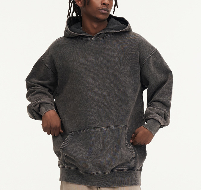 2024 Spring and Autumn 425G vintage wash to do old hoodie hoodie coat American street fashion top couple shirt