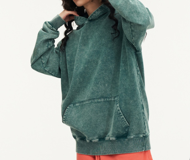 2024 Spring and Autumn 425G vintage wash to do old hoodie hoodie coat American street fashion top couple shirt