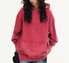 2024 Spring and Autumn 425G vintage wash to do old hoodie hoodie coat American street fashion top couple shirt