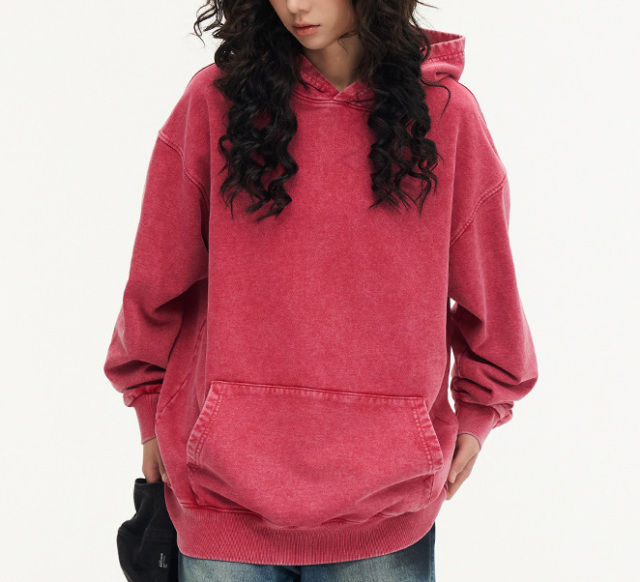 2024 Spring and Autumn 425G vintage wash to do old hoodie hoodie coat American street fashion top couple shirt