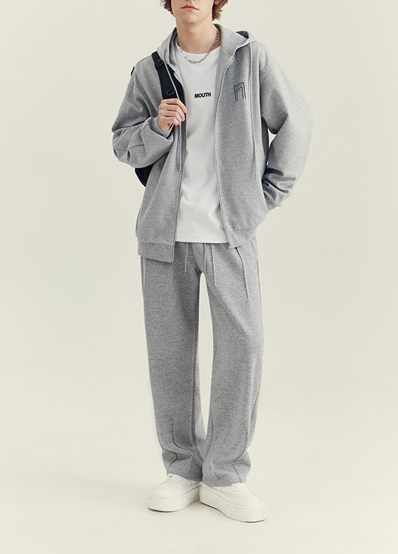 Men's hooded cardigan hoodie men's senior sense heavy fashion brand new autumn and winter printed zipper coat