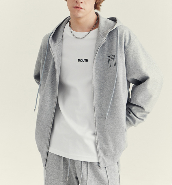 Men's hooded cardigan hoodie men's senior sense heavy fashion brand new autumn and winter printed zipper coat