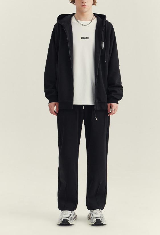 Men's hooded cardigan hoodie men's senior sense heavy fashion brand new autumn and winter printed zipper coat