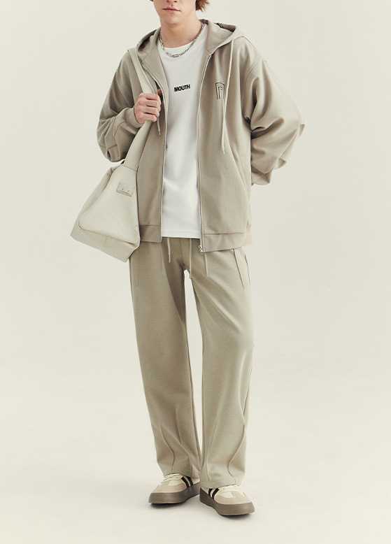 Men's hooded cardigan hoodie men's senior sense heavy fashion brand new autumn and winter printed zipper coat