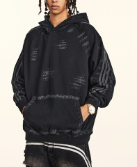 2024 Autumn and winter Ba Jia high quality buy hand shop dirty wind brush paint to do old vintage hoodie men