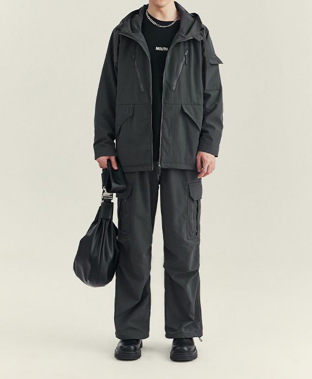 New coat for Autumn/Winter 2024 men's fashion senior sense of plankton handsome loose men's hooded windproof jacke