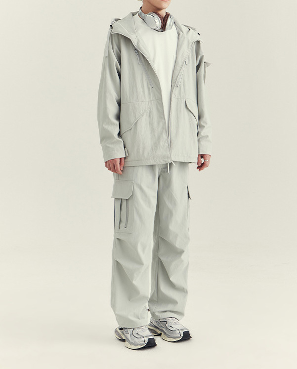 New coat for Autumn/Winter 2024 men's fashion senior sense of plankton handsome loose men's hooded windproof jacke