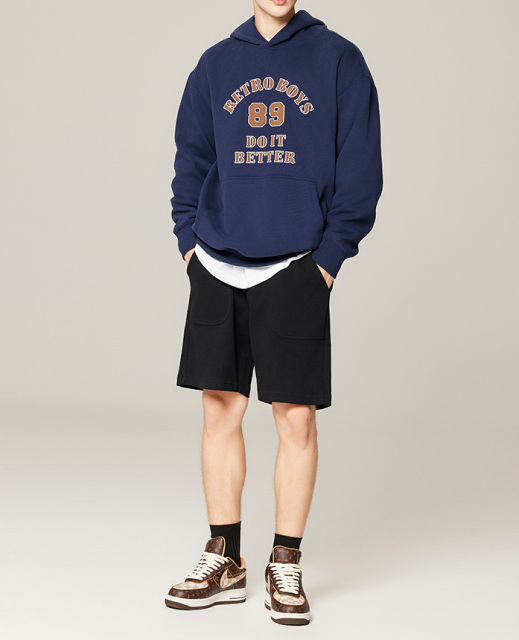 Retro hooded hoodie men and women new autumn and winter letter outdoor fashion brand hoodie