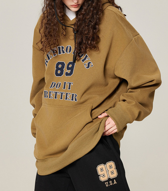 Retro hooded hoodie men and women new autumn and winter letter outdoor fashion brand hoodie