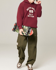 Retro hooded hoodie men and women new autumn and winter letter outdoor fashion brand hoodie