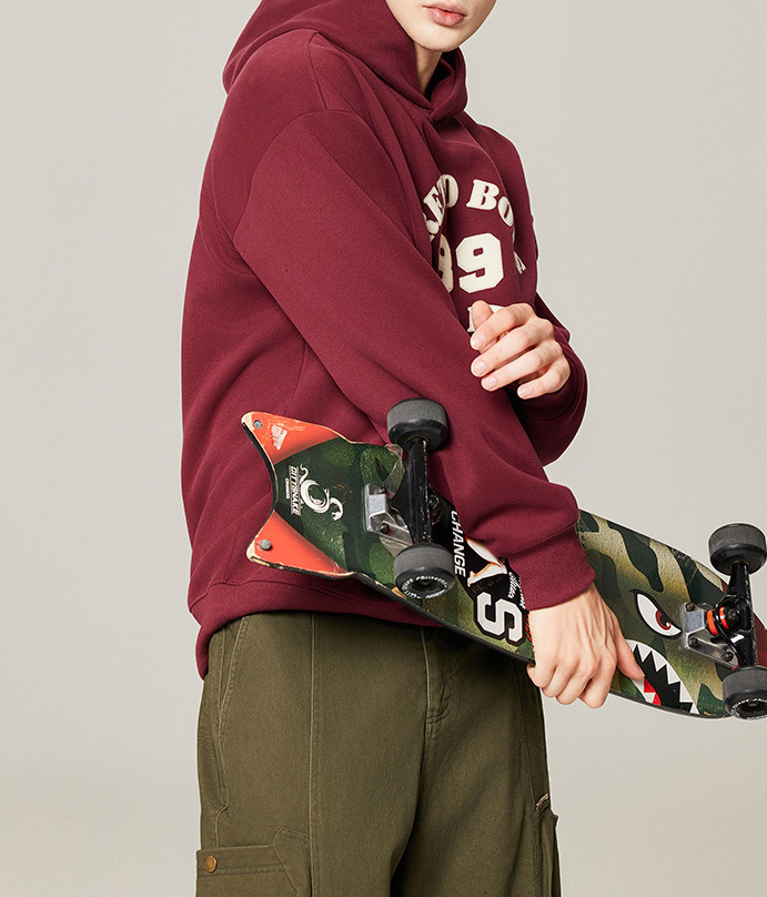 Retro hooded hoodie men and women new autumn and winter letter outdoor fashion brand hoodie