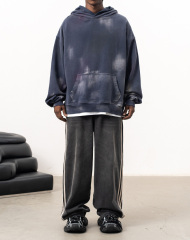 2024 Autumn/Winter new fashion brand American heavy 500g vintage do old whitewashed hoodie man