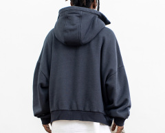 Men's 2023 autumn/winter new High street ninja mask washed to make old solid color cardigan zipper hoodie