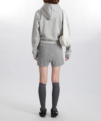 2024 American autumn and winter hoodie hooded new relaxed jacket short female