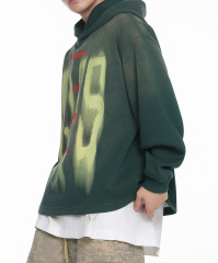 Autumn and winter new vintage American hoodie National trend Phantom letter top heavy washed coat couple hoodie