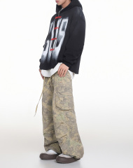 Autumn and winter new vintage American hoodie National trend Phantom letter top heavy washed coat couple hoodie