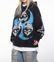 Autumn and winter heavy do old hoodie coat American short hoodie love flying pigeon high street BF men and women