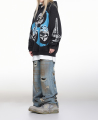 Autumn and winter heavy do old hoodie coat American short hoodie love flying pigeon high street BF men and women