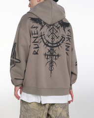 Autumn and winter heavy do old hoodie coat American short hoodie love flying pigeon high street BF men and women