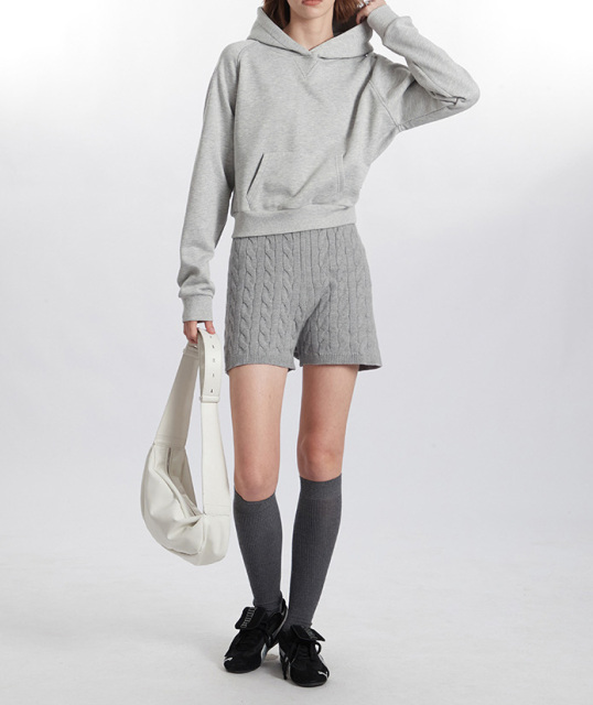 2024 American autumn and winter hoodie hooded new relaxed jacket short female