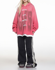 Autumn and winter new vintage American hoodie National trend Phantom letter top heavy washed coat couple hoodie