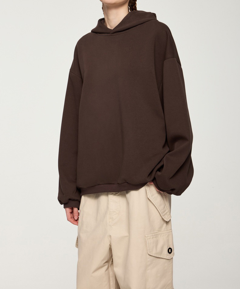 Thin hooded hoodie 2024 autumn and winter new simple pure color fashion brand loose couple top