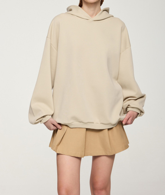 Thin hooded hoodie 2024 autumn and winter new simple pure color fashion brand loose couple top