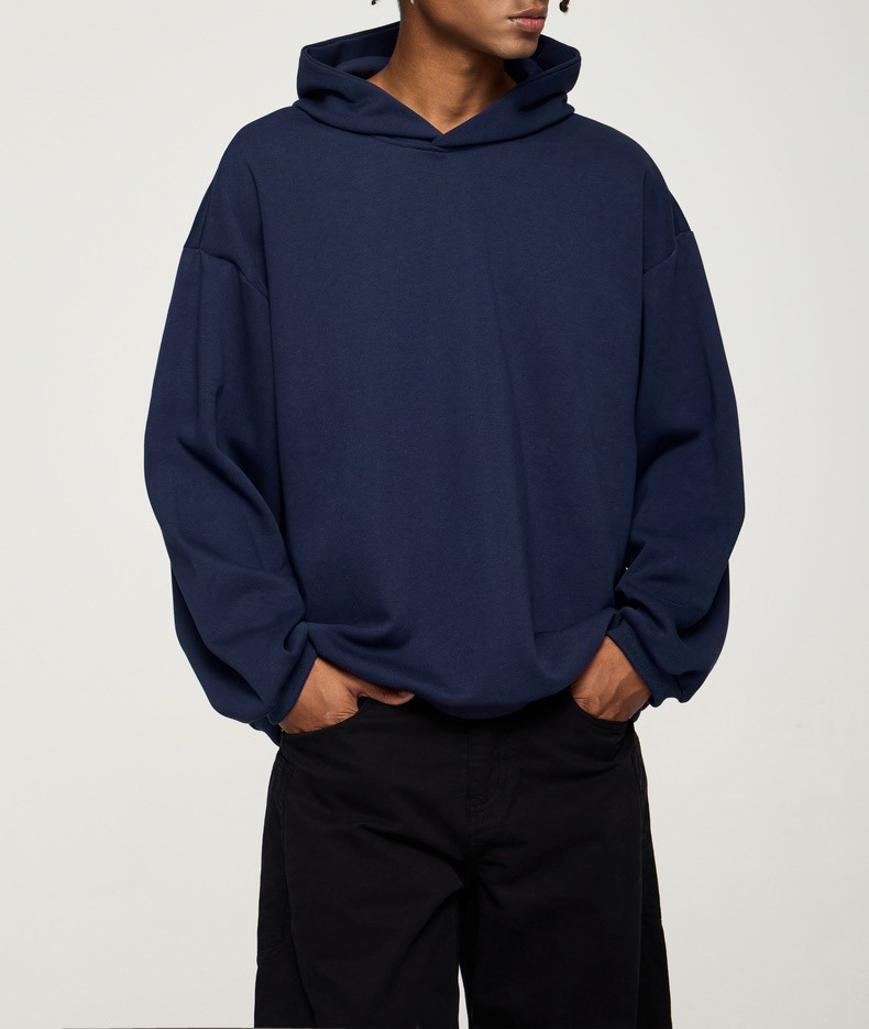 Thin hooded hoodie 2024 autumn and winter new simple pure color fashion brand loose couple top