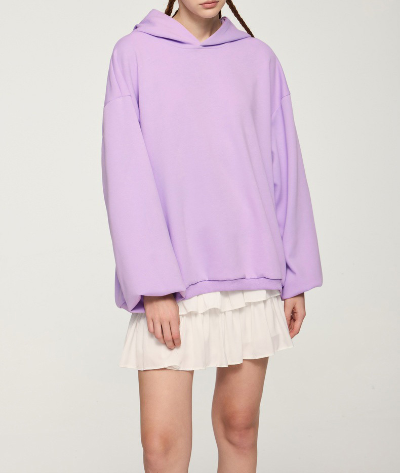 Thin hooded hoodie 2024 autumn and winter new simple pure color fashion brand loose couple top