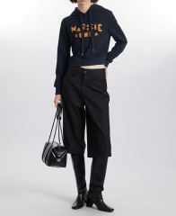 2024 Europe and the United States autumn hooded applique embroidery short crop hot girls hoodie women all the fashion brand