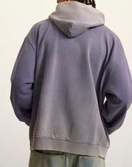 2024 American fashion brand heavy washed waste soil short hoodie men loose casual hoodie