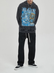 Digital direct spray brand wash printed men's hoodie autumn thin to make old men's top hoodie