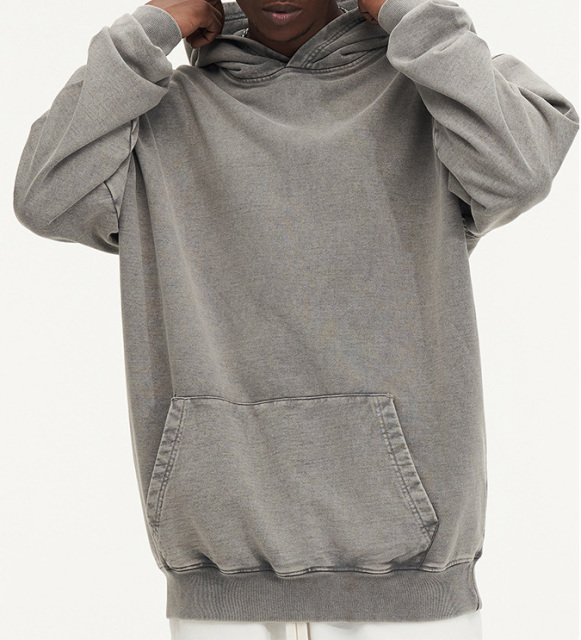 New heavy cotton wash old hoodie men's and women's casual loose American fashion shirt